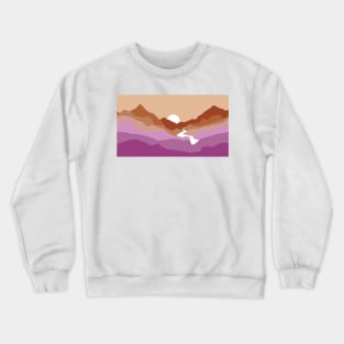 Lesbian Pride Flag Nature Landscape Crewneck Sweatshirt